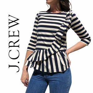 J. Crew- Asymmetrical Ruffle Blouse